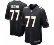 Men's Baltimore Ravens #77 Bradley Bozeman Game Black Alternate Football Jersey