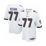 Men's Baltimore Ravens #77 Bradley Bozeman Game White Football Jersey