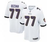 Men's Baltimore Ravens #77 Bradley Bozeman Game White Football Jersey