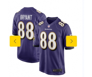 Men's Baltimore Ravens #88 Bryant Game Purple Football Jersey