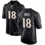 Men's Nike #18 Roquan Smith Black Baltimore Ravens Game Player Jersey