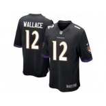 Men's Nike Baltimore Ravens #12 Mike Wallace Game Black Alternate NFL Jersey