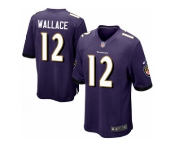 Men's Nike Baltimore Ravens #12 Mike Wallace Game Purple Team Color NFL Jersey