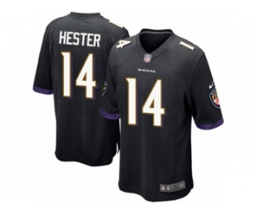 Men's Nike Baltimore Ravens #14 Devin Hester Game Black Alternate NFL Jersey