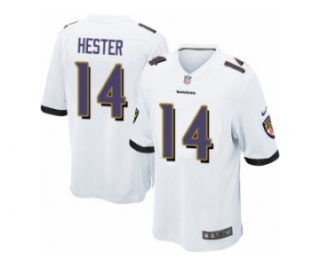 Men's Nike Baltimore Ravens #14 Devin Hester Game White NFL Jersey