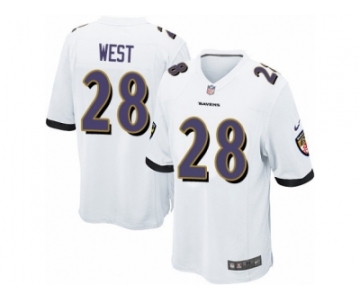 Men's Nike Baltimore Ravens #28 Terrance West Game White NFL Jersey