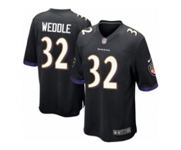 Men's Nike Baltimore Ravens #32 Eric Weddle Game Black Alternate NFL Jersey