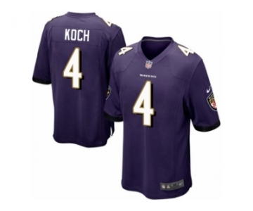 Men's Nike Baltimore Ravens #4 Sam Koch Game Purple Team Color NFL Jersey