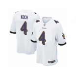 Men's Nike Baltimore Ravens #4 Sam Koch Game White NFL Jersey