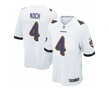 Men's Nike Baltimore Ravens #4 Sam Koch Game White NFL Jersey