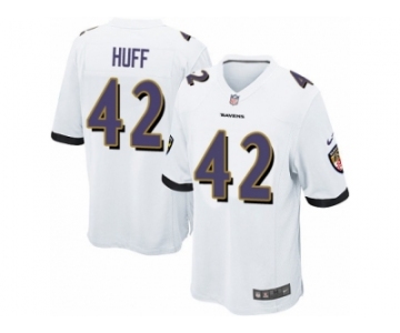 Men's Nike Baltimore Ravens #42 Marqueston Huff Game White NFL Jersey