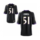 Men's Nike Baltimore Ravens #51 Kamalei Correa Game Black Alternate NFL Jersey