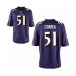 Men's Nike Baltimore Ravens #51 Kamalei Correa Game Purple Team Color NFL Jersey