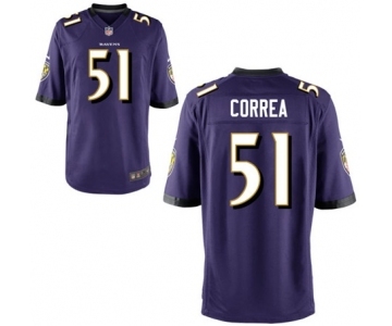 Men's Nike Baltimore Ravens #51 Kamalei Correa Game Purple Team Color NFL Jersey