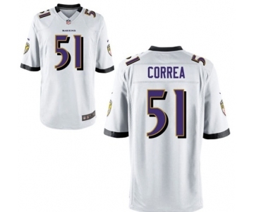 Men's Nike Baltimore Ravens #51 Kamalei Correa Game White NFL Jersey