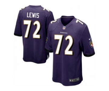 Men's Nike Baltimore Ravens #72 Alex Lewis Game Purple Team Color NFL Jersey