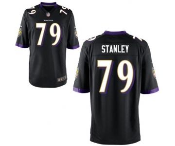 Men's Nike Baltimore Ravens #79 Ronnie Stanley Game Black Alternate NFL Jersey