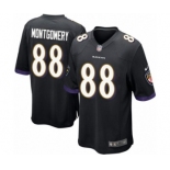 Men's Nike Baltimore Ravens #88 Ty Montgomery Game Black Alternate NFL Jersey