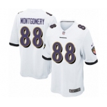 Men's Nike Baltimore Ravens #88 Ty Montgomery Game White NFL Jersey