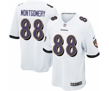 Men's Nike Baltimore Ravens #88 Ty Montgomery Game White NFL Jersey