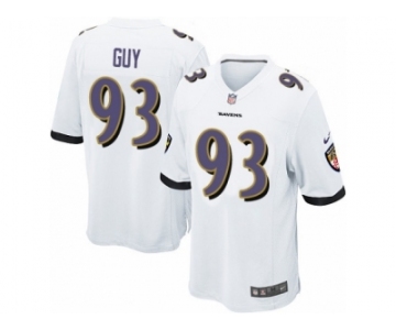 Men's Nike Baltimore Ravens #93 Lawrence Guy Game White NFL Jersey