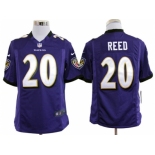 nike nfl baltimore ravens #20 reed purple[game]