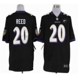 nike nfl jerseys baltimore ravens #20 reed black[game Art Patch]