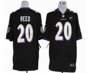 nike nfl jerseys baltimore ravens #20 reed black[game Art Patch]