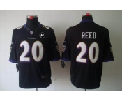 nike nfl jerseys baltimore ravens #20 reed black[nike limited Art Patch]