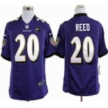 nike nfl jerseys baltimore ravens #20 reed purple[game Art Patch]