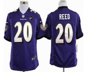 nike nfl jerseys baltimore ravens #20 reed purple[game Art Patch]