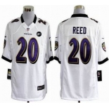 nike nfl jerseys baltimore ravens #20 reed white[game Art Patch]