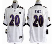 nike nfl jerseys baltimore ravens #20 reed white[game Art Patch]