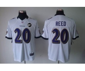 nike nfl jerseys baltimore ravens #20 reed white[nike limited Art Patch]