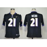 nike nfl jerseys baltimore ravens #21 webb black[Game Art Patch]