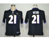 nike nfl jerseys baltimore ravens #21 webb black[Game Art Patch]