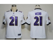 nike nfl jerseys baltimore ravens #21 webb white[game]