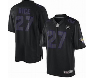 nike nfl jerseys baltimore ravens #27 ray rice black[nike impact limited Art Patch]