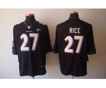 nike nfl jerseys baltimore ravens #27 ray rice black[nike limited Art Patch]