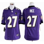 nike nfl jerseys baltimore ravens #27 ray rice purple[game Art Patch]