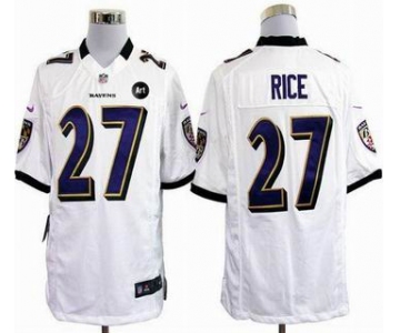 nike nfl jerseys baltimore ravens #27 ray rice white[game Art Patch]