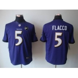 nike nfl jerseys baltimore ravens #5 flacco purple [nike limited Art Patch]