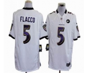 nike nfl jerseys baltimore ravens #5 flacco white[game Art Patch]