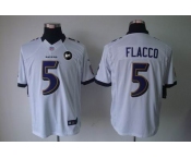 nike nfl jerseys baltimore ravens #5 flacco white[nike limited Art Patch]