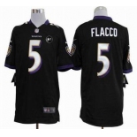 nike nfl jerseys baltimore ravens #5 joe flacco black[game Art Patch]