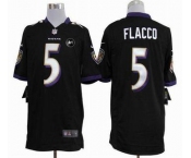 nike nfl jerseys baltimore ravens #5 joe flacco black[game Art Patch]