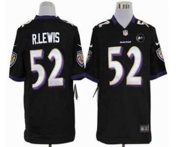 nike nfl jerseys baltimore ravens #52 r.lewis black[game Art Patch]