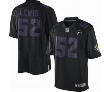 nike nfl jerseys baltimore ravens #52 r.lewis black[nike impact limited Art Patch]