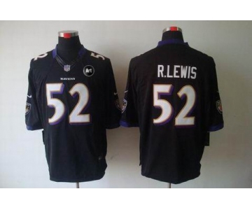 nike nfl jerseys baltimore ravens #52 r.lewis black[nike limited Art Patch]