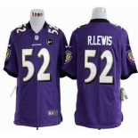 nike nfl jerseys baltimore ravens #52 r.lewis purple[game Art Patch]